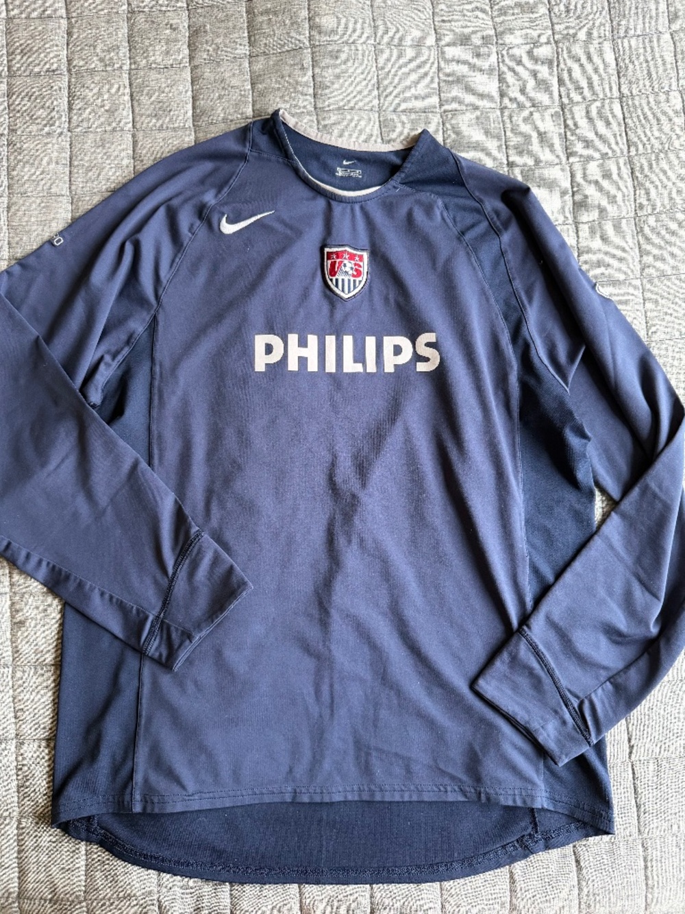 Vintage Nike Total 90 Team USA Soccer Philips Long Sleeve Warm-Up Jersey Men's L